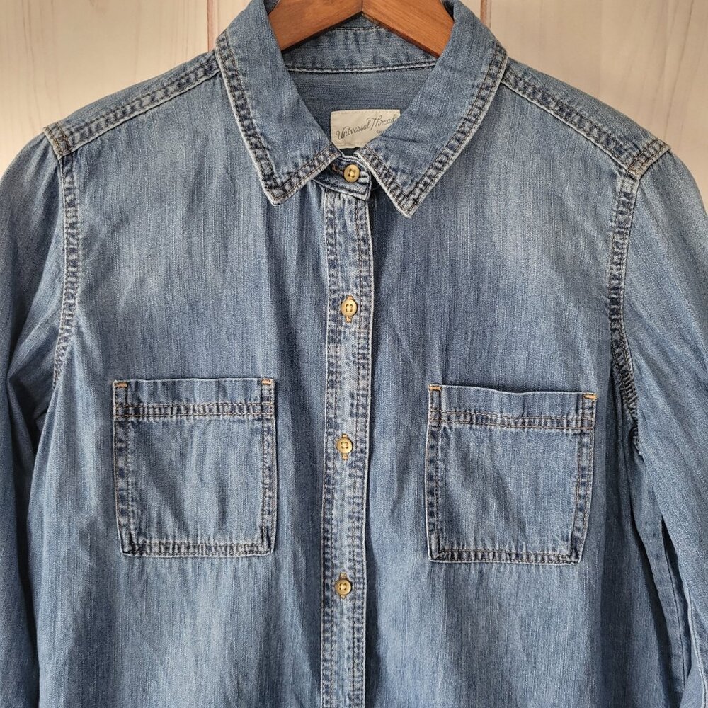 Universal Thread Long Sleeve Button Down Denim Sh… - image 2